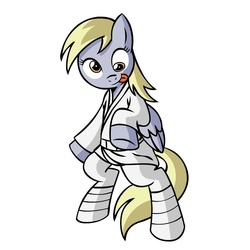 Size: 945x945 | Tagged: safe, artist:megasweet, derpy hooves, pegasus, pony, g4, bipedal, female, luke skywalker, mare, smiling, solo, star wars, tongue out