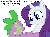 Size: 800x600 | Tagged: safe, artist:weaver, rarity, spike, dragon, pony, unicorn, g4, blush sticker, blushing, duo, eye contact, female, generosity, gif, looking at each other, male, mare, non-animated gif, ship:sparity, shipping, simple background, straight, sweat, white background