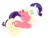 Size: 800x600 | Tagged: safe, artist:piichu-pi, rarity, oc, pony, unicorn, g4, duo, duo female, eyes closed, female, floppy ears, mare, prone, simple background, smiling, snuggling, transparent background