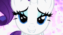 Size: 853x480 | Tagged: safe, screencap, rarity, pony, unicorn, g4, season 2, secret of my excess, animated, bedroom eyes, female, gif, it's magnificent, lip bite, looking at you, love face, mare, out of context, smiling, solo, sparkles