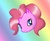 Size: 525x433 | Tagged: safe, artist:brookedaninja, pinkie pie, earth pony, pony, g4, female, gradient background, mare, rainbow, solo