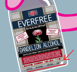 Size: 500x467 | Tagged: safe, apple bloom, pinkie pie, .mov, party.mov, g4, alcohol, bottle, cipher, dandelion, die, easter egg, everfree, everfree forest, text, vodka