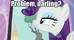 Size: 640x351 | Tagged: safe, edit, edited screencap, screencap, rarity, pony, unicorn, g4, female, mare, problem, smiling, solo