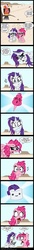 Size: 550x4024 | Tagged: safe, artist:niban-destikim, pinkie pie, rarity, earth pony, pony, unicorn, vulture, g4, the last roundup, comic, cotton candy, desert, drool, duo, duo female, female, food, fork, hallucination, hungry, knife, mare, marshmallow, messy mane, rarity is a marshmallow, tongue out