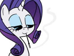 Size: 1200x900 | Tagged: safe, artist:that-technique, rarity, pony, unicorn, g4, cigarette, cigarette holder, female, lidded eyes, mare, simple background, smiling, smoking, solo, transparent background