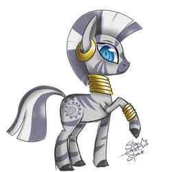 Size: 600x610 | Tagged: safe, artist:starlightspark, zecora, pony, zebra, g4, female, mare, profile, raised hoof, simple background, smiling, solo, white background