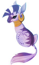 Size: 446x750 | Tagged: safe, artist:barrowbutt, zecora, pony, zebra, g4, ear piercing, earring, female, jewelry, looking back, mare, neck rings, piercing, simple background, sitting, solo, white background