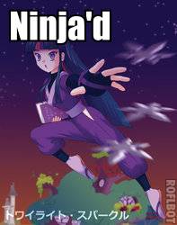 Size: 197x250 | Tagged: safe, twilight sparkle, human, g4, book, female, humanized, reaction image, shuriken, solo