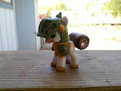 Size: 2576x1936 | Tagged: safe, felyne, pony, armor, brushable, crossover, customized toy, helmet, irl, monster hunter, photo, solo, toy