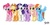 Size: 1250x620 | Tagged: safe, artist:mysticalpha, applejack, fluttershy, pinkie pie, rainbow dash, rarity, twilight sparkle, earth pony, pegasus, pony, unicorn, g4, curiosity, female, line-up, mane six, mare, simple background, white background, wingboner