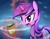 Size: 1100x850 | Tagged: safe, artist:negativefox, amethyst star, sparkler, pony, unicorn, g4, my little pony: friendship is magic, the mysterious mare do well, dragon ball, dragon ball z, female, kamehameha, mare, peanut butter, solo, that pony sure loves peanut butter