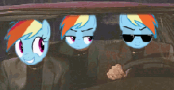 Size: 295x154 | Tagged: safe, rainbow dash, g4, animated, female, gif, irl, male, meme, night at the roxbury, photo, what is love