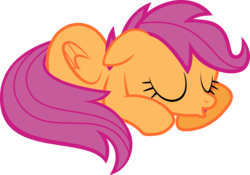 Size: 1024x717 | Tagged: safe, artist:daringdashie, scootaloo, pegasus, pony, g4, female, filly, prone, simple background, sleeping, solo, transparent background, vector