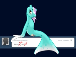 Size: 1280x953 | Tagged: safe, artist:severus, oc, oc only, oc:windswept, kelpie, sea pony, ask windswept, bisexuality, female, mouth hold, pen, sitting, smiling, smirk, solo, underwater