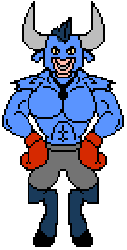 Size: 396x775 | Tagged: safe, artist:creepycurse, iron will, minotaur, ask iron will, g4, animated, ask, ask-ironwill-now, boxing, looking at you, male, muscles, nintendo, pectoral dance, pixel art, punch-out!!, simple background, solo, sprite, super macho man, white background