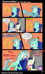 Size: 960x1575 | Tagged: safe, artist:miroslav46, bon bon, lyra heartstrings, sweetie drops, earth pony, pony, unicorn, g4, comic, couch, female, lesbian, lyre, mare, mare of a thousand voices, meme, nigel thornberry, ship:lyrabon, shipping, smashing (meme)