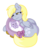 Size: 777x900 | Tagged: safe, artist:raygirl, derpy hooves, dinky hooves, pegasus, pony, unicorn, g4, baby, baby dinky hooves, baby pony, crib, cute, daaaaaaaaaaaw, derpabetes, dinkabetes, duo, duo female, equestria's best mother, female, foal, lidded eyes, mare, outline, prone, ribbon, simple background, sleeping, smiling, transparent background