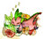 Size: 700x609 | Tagged: safe, artist:muura, spike, dragon, g4, gem, male, pile, sleeping, solo, zzz