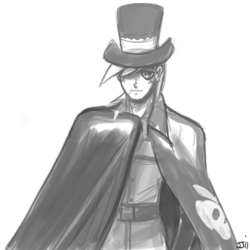 Size: 800x800 | Tagged: safe, artist:johnjoseco, big macintosh, human, g4, cloak, clothes, costume, grayscale, hat, humanized, mac the ripper, male, monochrome, nightmare night, solo, top hat