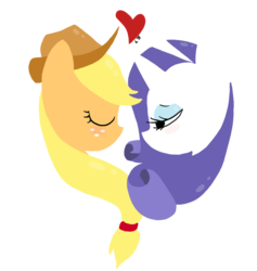 Size: 800x845 | Tagged: safe, artist:leeroitt, applejack, rarity, earth pony, pony, unicorn, g4, female, heart, lesbian, mare, profile, ship:rarijack, shipping, simple background, transparent background