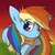 Size: 600x600 | Tagged: dead source, safe, artist:super-jess, rainbow dash, pegasus, pony, g4, clothes, cute, female, mare, scarf, solo