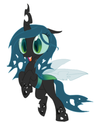 Size: 510x656 | Tagged: source needed, safe, artist:php27, queen chrysalis, changeling, changeling queen, nymph, g4, cute, cutealis, female, filly, rearing, simple background, solo, transparent background, younger