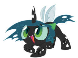 Size: 574x426 | Tagged: source needed, safe, artist:php27, queen chrysalis, changeling, changeling queen, nymph, g4, cute, cutealis, female, filly, simple background, solo, transparent background, younger