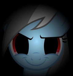 Size: 686x720 | Tagged: artist needed, safe, rainbow dash, pegasus, pony, g4, black background, close-up, female, looking at you, mare, simple background, smiling, smirk, solo, vector
