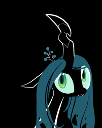 Size: 642x799 | Tagged: source needed, safe, artist:php27, queen chrysalis, changeling, changeling queen, g4, black background, female, simple background, solo