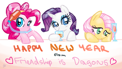 Size: 800x450 | Tagged: safe, artist:needsmoarg4, fluttershy, pinkie pie, rarity, earth pony, pegasus, pony, unicorn, comic:friendship is dragons, g4, alcohol, female, mare, trio, trio female