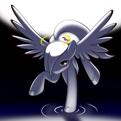 Size: 1050x1050 | Tagged: dead source, safe, artist:kloudmutt, pegasus, pony, 0², kirby (series), kirby 64: the crystal shards, ponified, solo, zero, zero squared