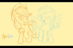 Size: 855x561 | Tagged: safe, artist:mn27, applejack, rainbow dash, g4, female, lesbian, ship:appledash, shipping