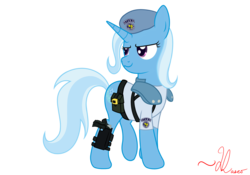 Size: 2000x1400 | Tagged: safe, artist:codexofhaseo, trixie, pony, unicorn, g4, :3, cosplay, female, jill valentine, mare, resident evil, simple background, solo, stars(resident evil), transparent background