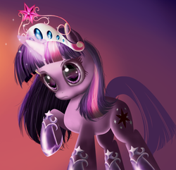 Size: 530x511 | Tagged: safe, artist:zelc-face, twilight sparkle, pony, g4, big crown thingy, element of harmony, element of magic, jewelry, regalia, solo