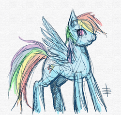 Size: 898x859 | Tagged: safe, artist:tt-n, rainbow dash, pegasus, pony, g4, female, mare, sketch, solo