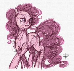 Size: 898x859 | Tagged: safe, artist:tt-n, pinkie pie, earth pony, pony, g4, female, mare, sketch, smiling