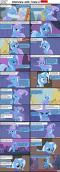 Size: 1282x3662 | Tagged: safe, trixie, pony, unicorn, comic:celestia's servant interview, g4, caption, comic, interview