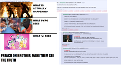 Size: 1612x869 | Tagged: safe, /v/, 4chan, 4chan screencap, butthurt, meet the pyro, meta, serious business, team fortress 2, text