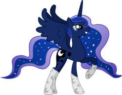 Size: 4146x3217 | Tagged: safe, artist:voaxmasterspydre, princess luna, alicorn, pony, g4, clothes, female, mare, raised hoof, simple background, socks, solo, transparent background, vector