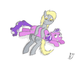 Size: 851x691 | Tagged: safe, artist:blackjack, derpy hooves, screwball, pegasus, pony, g4, duo, female, mare