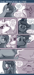 Size: 600x1289 | Tagged: safe, artist:johnjoseco, princess celestia, princess luna, alicorn, pony, ask princess molestia, princess molestia, g4, big sexy, blushing, comic, cute, duo, female, licking, mare, moe, princess, tongue out