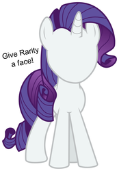 Size: 697x1000 | Tagged: safe, rarity, pony, unicorn, g4, draw on me, female, horn, mare, meta, no face, simple background, solo, white background