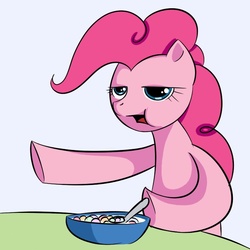 Size: 700x700 | Tagged: safe, artist:kloudmutt, pinkie pie, earth pony, pony, g4, cereal, cereal guy, female, meme, ponified meme, reaction image, solo