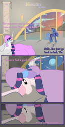 Size: 824x1592 | Tagged: safe, artist:feather, princess celestia, princess luna, g4, comic, hat, nightcap, princess, s1 luna