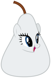 Size: 3100x4691 | Tagged: safe, artist:namelesshero2222, rarity, g4, female, food transformation, pear, pearity, pun, simple background, solo, transparent background, vector, wat