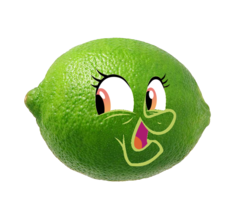 Size: 896x750 | Tagged: safe, artist:detectivebuddha, granny smith, g4, 1000 hours in ms paint, female, food transformation, happy, lime, simple background, solo, transparent background