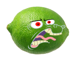 Size: 800x670 | Tagged: safe, artist:detectivebuddha, bulk biceps, g4, 1000 hours in ms paint, food transformation, lime, male, simple background, solo, transparent background