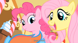 Size: 828x460 | Tagged: safe, screencap, fluttershy, pinkie pie, rainbow dash, earth pony, pegasus, pony, g4, female, hilarious in hindsight, mare, youtube caption