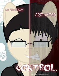 Size: 600x773 | Tagged: safe, artist:ddhyuugaman, oc, oc only, two sided posters, dual persona, tehjadeh, two sides