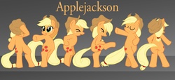 Size: 3461x1572 | Tagged: safe, artist:pyruvate, applejack, earth pony, pony, g4, bipedal, crossover, cute, jackabetes, michael jackson